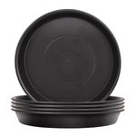 5pcs Plant Pot Saucers Round Black Deep Strong Plastic Base Water Drip Tray