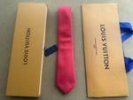 Louis Vuitton Monogram Blast Red Silk Tie 100% Silk Made in Italy NWT