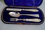 Antique Sterling Silver and Mother of Pearl Christening Cutlery c 1808 & 1867