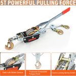 4 Ton Dual Gear Power Puller Heavy Duty 3 Hook Cable Puller Hand Winch Turfer