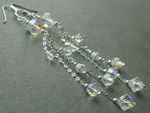 Vintage Sparkling AB Crystals & 925 Silver ~ Alex Polizzi Style Long Earrings