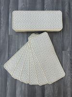 14 Staircase Pads Cream Herringbone Cream Edge Chevron Stairs Pads 50cm X 20cm