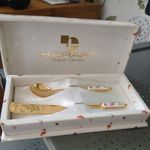 Vintage H Craft stainless Gold Plated 2 piece Breakfast Set made in Japan Boxed