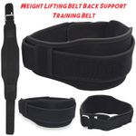 Weight Lifting Belt Gym Training Neoprene Fitness Workout Double Support Black
