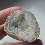 Natural Agate Quartz Geode Druzy Crystal Specimen Black Inclusions