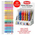Acrylic Paint Marker Pens Permanent For Stone Leather Fabric Plastic 22 Colours