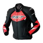 RST Tractech Evo D30 Black/Fluo-Red Sport Touring Urban Leather Motorcycle Ja...