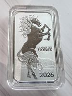 2026 Perth Mint Year of the Horse 1oz Silver Bar .9999 Fine in Capsule