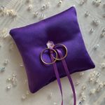  POCKET SIZE 9cms PURPLE SATIN BRIDAL WEDDING DAY RING CUSHION