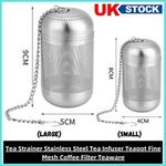 Metal Tea Infuser Stainless Steel Loose Leaf Strainer Filter Herbal Spice UK