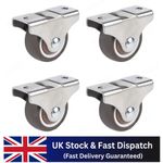 4 Pack 1 Inch Mini Fixed Caster Wheels Small Rubber Rollers For Tru Furniture UK