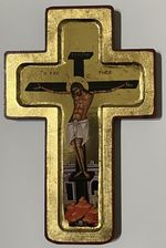 Icon Wall Cross Crucifix - Crucifixion Orthodox Catholic 24 x 15.5 x 1.5cm