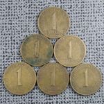 Austria 1960s 1 Schilling x 6 Edelweiss Flowers Vintage Aluminium Bronze 22.5mm