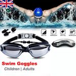 Swimming Anti-fog Myopia Goggles Diving Leakproof Prescription Adult New UK