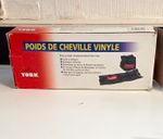 YORK Vinyl Ankle Weights 2kg Pair Adjustable Hook & Loop Black/Red 6202