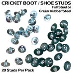 Cricket Boot Shoe Studs - Screw In Green Rubber and Steel - 20 Per Pack