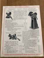 1917 w.h. willcox of london double sided print ! perfect - twist drill grinders
