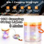 10M Portable Camping String Lights Retractable Multifunctional Lamps Waterproof.