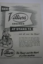 1955 Advert for "Villiers Engines" at Earls Court Vintage Original Print Ad