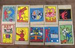 Lot Of 10 Keith Haring Drawing on paper (Handmade) signed & stamped mixed media