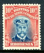 Rhodesia 1913 KGV 10p Lt Blue & Scarlet Verm Die 3b Perf 14 SG #270a Mint S285
