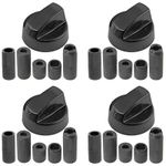BBQ Control Knobs Adaptor Kit Grill Barbecue Knob Dials Switches x 4 + Adaptors