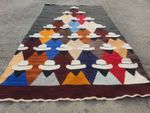 Vintage Traditional Handmade Ecuadorian Wool Multicolor Kilim 101x60cm