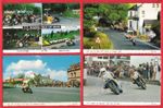 4 Bamforth Postcards - TT Races, Isle of Man - Ballaugh: Ramsey; Ginger Hall etc