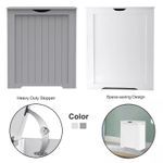 Large Wooden Laundry Hamper Cabinet Storage Chest with Linen Basket Bathroom Bin