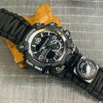 Tactical Survival Watch Waterproof Paracord Bracelet Compass Camping Hiking