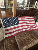 Vintage American Flag 32x60 USA Cotton Stars Stripes Patriotic Decor