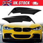 FOR BMW F30 F31 M SPORT FRONT SPLITTER LIP SPOILER CANARDS GLOSS BLACK 2012-2018