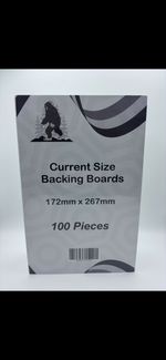 *100 x Comic Back Boards Current Size 172mmx267mm - (New/Sealed) - White 24PT