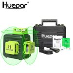 Huepar 3D 360 Cross Line Self leveling Laser Level Green Beam with Hard Box