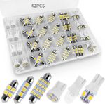 42pcs LED Interior Lights Bulbs Kit FOR Car Trunk Dome License Plate Lamps 6500K