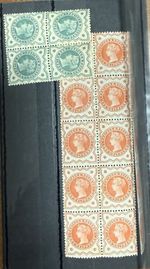 B397-GB QV One Halfpenny Postage & Revenue Stamps Orange & Green