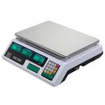 ACS-30 40kg/5g Digital Price Computing Scale for Vegetable UK Plug Silver& White