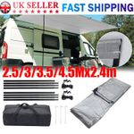 2.5-4.5mx2.4m Camper Awning Canopy Sun Shade Shelter with Poles Van