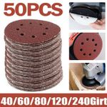 50PCS - 5 Inch/125MM Sanding Discs 40 60 80 120 240 Grit Orbital Sander Pads UK