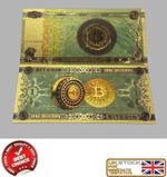 1 BITCOIN BTC BANKNOTE FOIL NOTE 24 CARAT GOLD LEAF COLLECTABLE CRYPTO