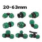 MDPE Compression Fitting Water Pipe Connector Straight Elbow Tee Valve 20-63mm