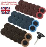 75mm 31Pcs Type R Roll Lock 3in Quick Change Sanding Discs Die Grinder Pads