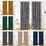 Thick Blackout Crushed Velvet Curtains Eyelet Ring Top Ready Made Pair Curtain