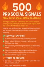 500 PR9 Social Signals from Top Site – Improve Rankings & Traffic