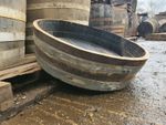 SMALL 25CM TALL OAK HALF WHISKY WINE BARREL FISH POND LILLY WATER FEATURE TUB 