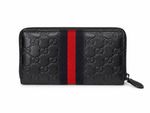 Gucci Guccissima Zip Around Wallet Black Leather