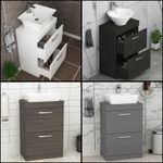 Bathroom Worktop Vanity Unit Countertop Basin Sink 2 Drawer Floor Standing