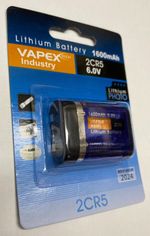 6V 1600mAh Lithium Camera Battery 2CR5 Vapextech (2031)