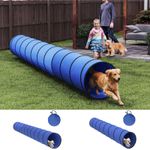 Dog Tunnel, Foldable Play Tunnel with Ground Pegs and Carry Bag