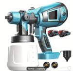 New Cordles Spray Painter Machine Spray Paint Gun with 2x 3000mha Battery (HVLP)